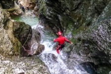 Inside of Amazing canyon in Slovenia