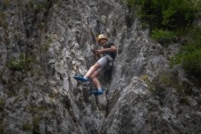 Kid rock climb near Lake Bled
