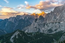 Mountain range near Vršič pass from Mala Mojstrovka