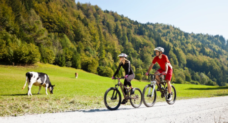 eBike Radovna Tour - Two people riding a bike in Radovna Valley