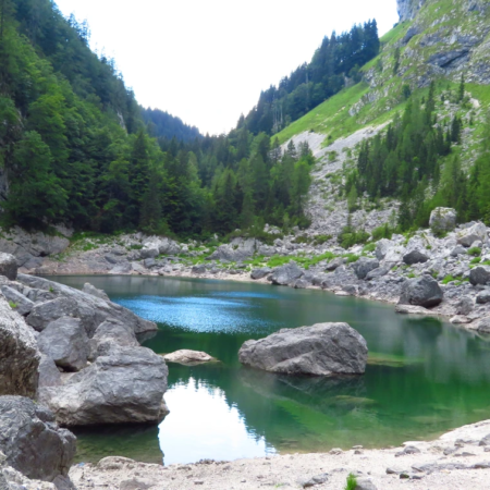 Hike Slovenia: Black Lake on a hut to hut guided tour.