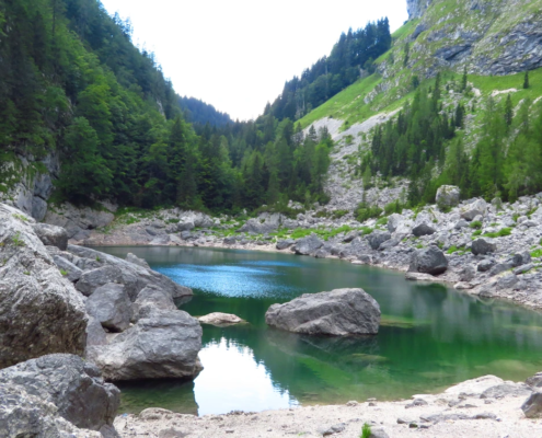 Hike Slovenia: Black Lake on a hut to hut guided tour.