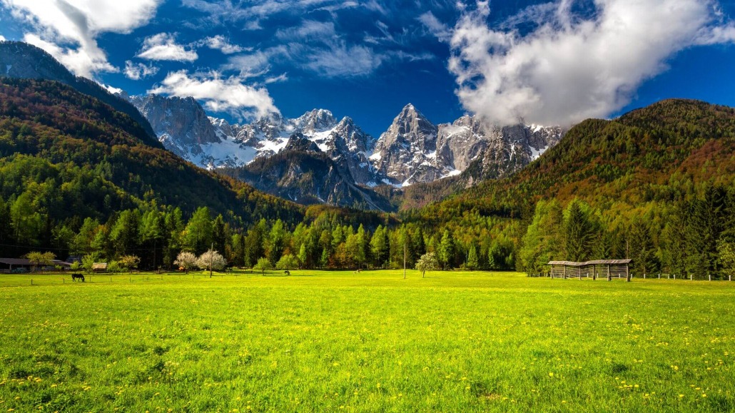 The Špik Mountain Group in Gozd Martuljek, near Kranjska Gora
