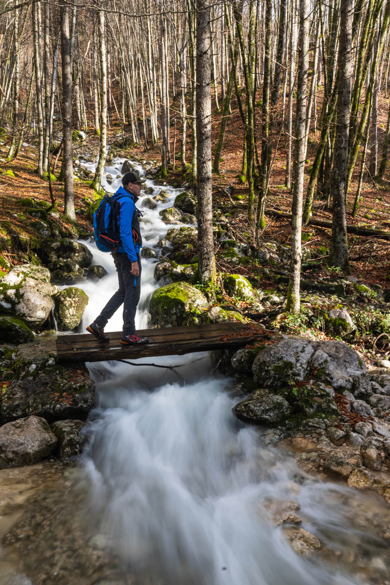 Passing the Stream Mostnica Gorge Passing the Stream Mostnica Gorge